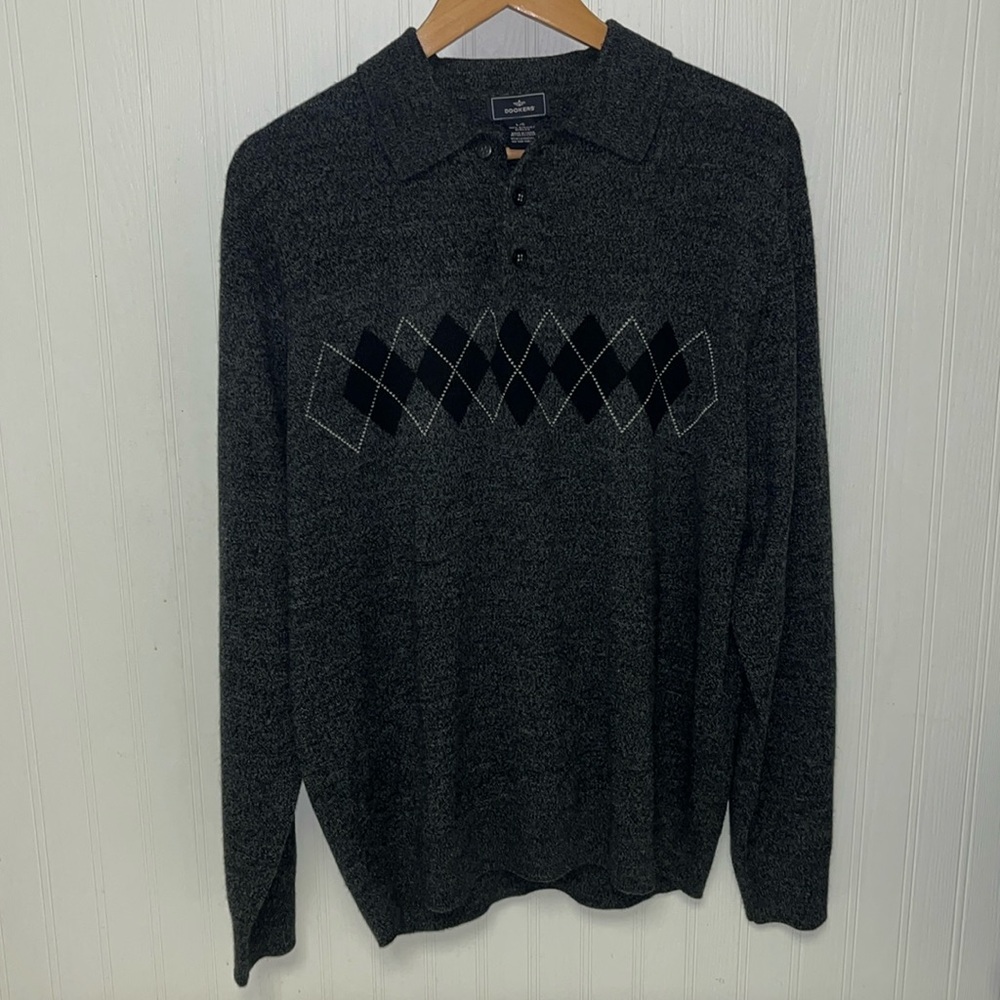 Docker’s Argyle Gray knit Sweater